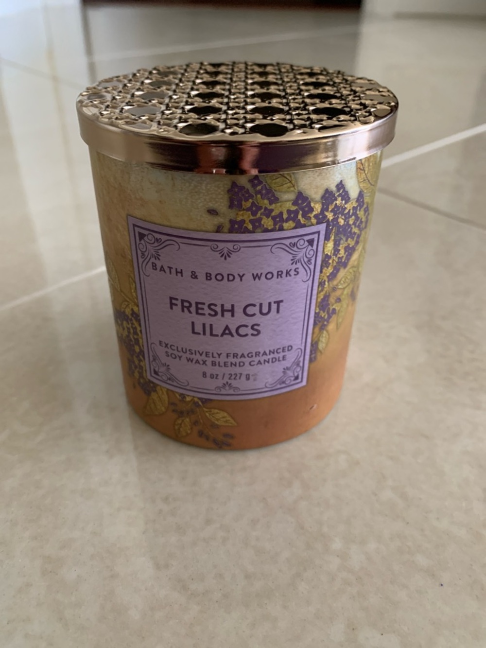 Bath & Body Works Fresh Cut Lilacs Candle - Purple & Gold